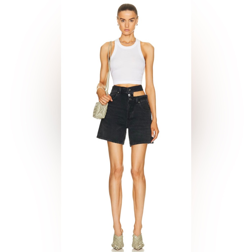 Agolde Broken Waistband Short in Black Size 30